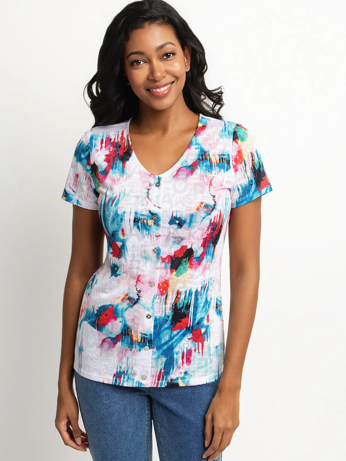 Short-sleeve semi-fitted T-shirt