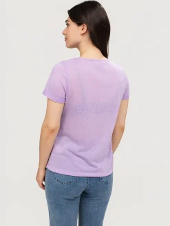 Short-sleeve semi-fitted tunic