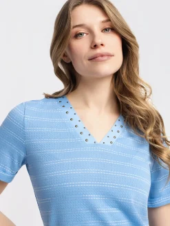 Short-sleeve semi-fitted tunic