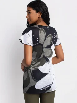 Short-sleeve semi-fitted tunic