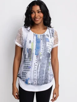 Short-sleeve semi-fitted tunic