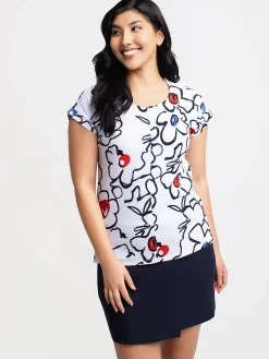 Short-sleeve semi-fitted tunic