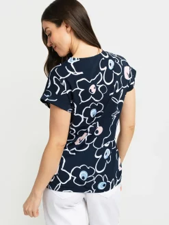 Short-sleeve semi-fitted tunic