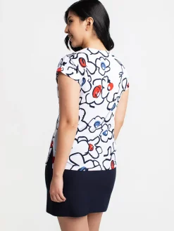 Short-sleeve semi-fitted tunic