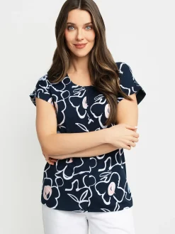 Short-sleeve semi-fitted tunic
