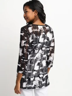 Short-sleeve semi-fitted tunic