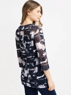 Short-sleeve semi-fitted tunic