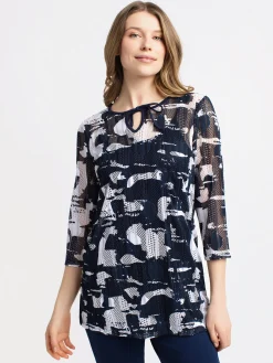 Short-sleeve semi-fitted tunic
