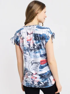 Short-sleeve semi-fitted tunic