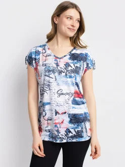 Short-sleeve semi-fitted tunic