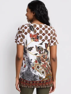 Short-sleeve semi-fitted tunic