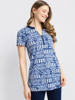Short-sleeve semi-fitted tunic