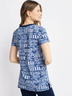 Short-sleeve semi-fitted tunic