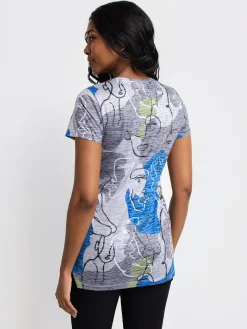 Short-sleeve semi-fitted tunic