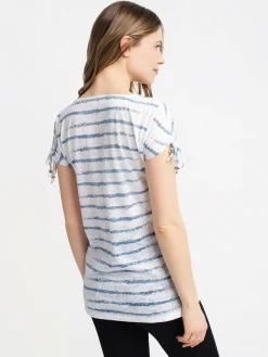 Short-sleeve semi-fitted tunic