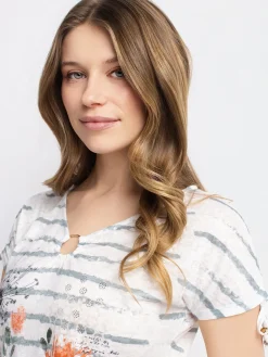 Short-sleeve semi-fitted tunic
