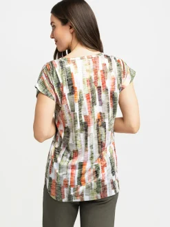 Short-sleeve semi-fitted tunic