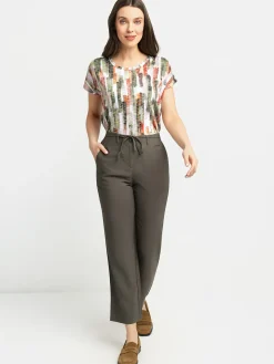 Short-sleeve semi-fitted tunic