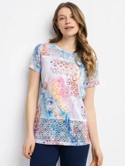 Short-sleeve semi-fitted tunic