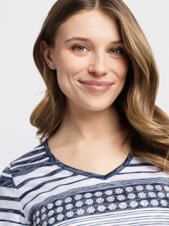 Short-sleeve semi-fitted tunic