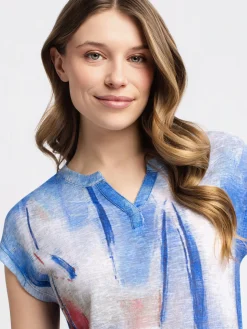 Short-sleeve semi-fitted tunic