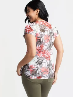 Short-sleeve semi-fitted tunic