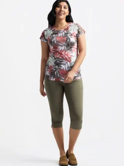 Short-sleeve semi-fitted tunic