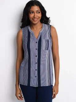 Sleeveless semi-fitted tunic