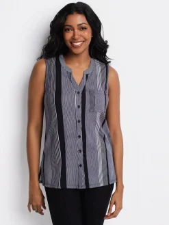 Sleeveless semi-fitted tunic
