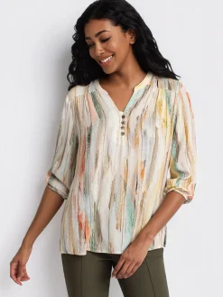 3/4-sleeve loose blouse