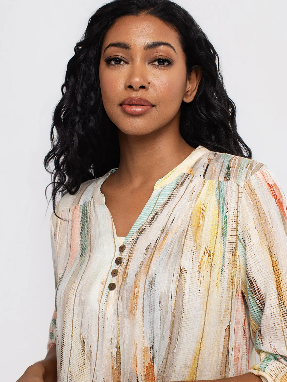 3/4-sleeve loose blouse