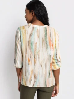 3/4-sleeve loose blouse