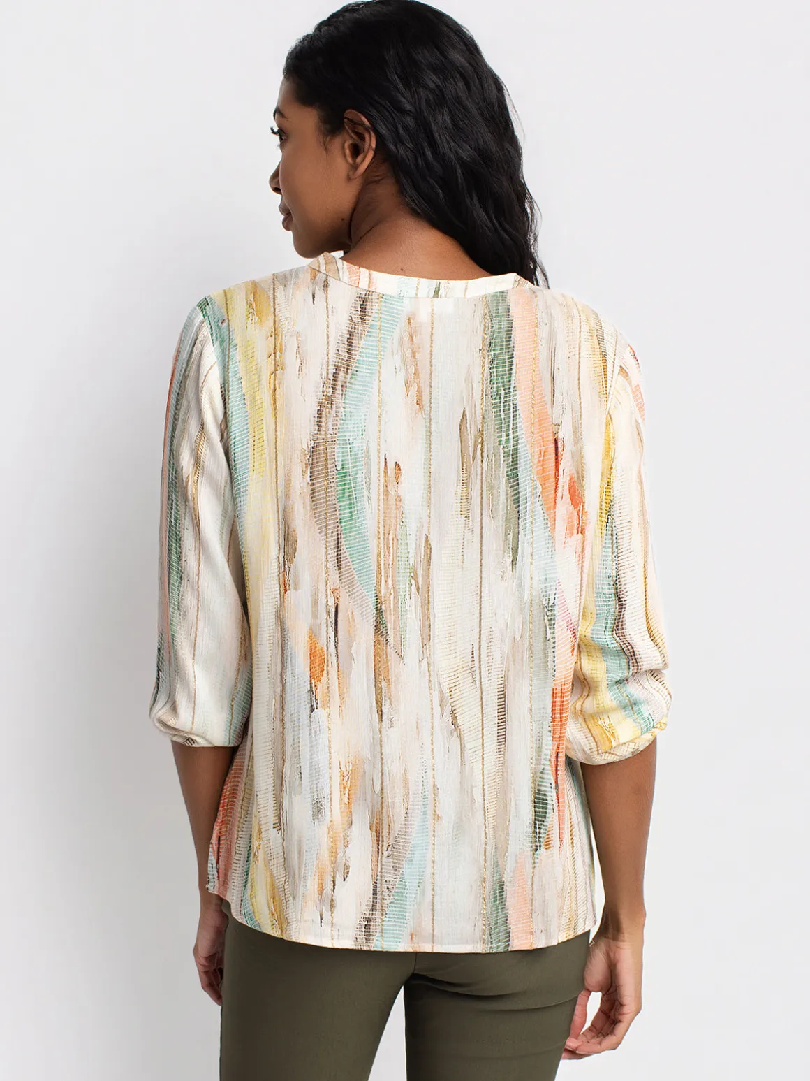 3/4-sleeve loose blouse
