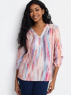 3/4-sleeve loose blouse
