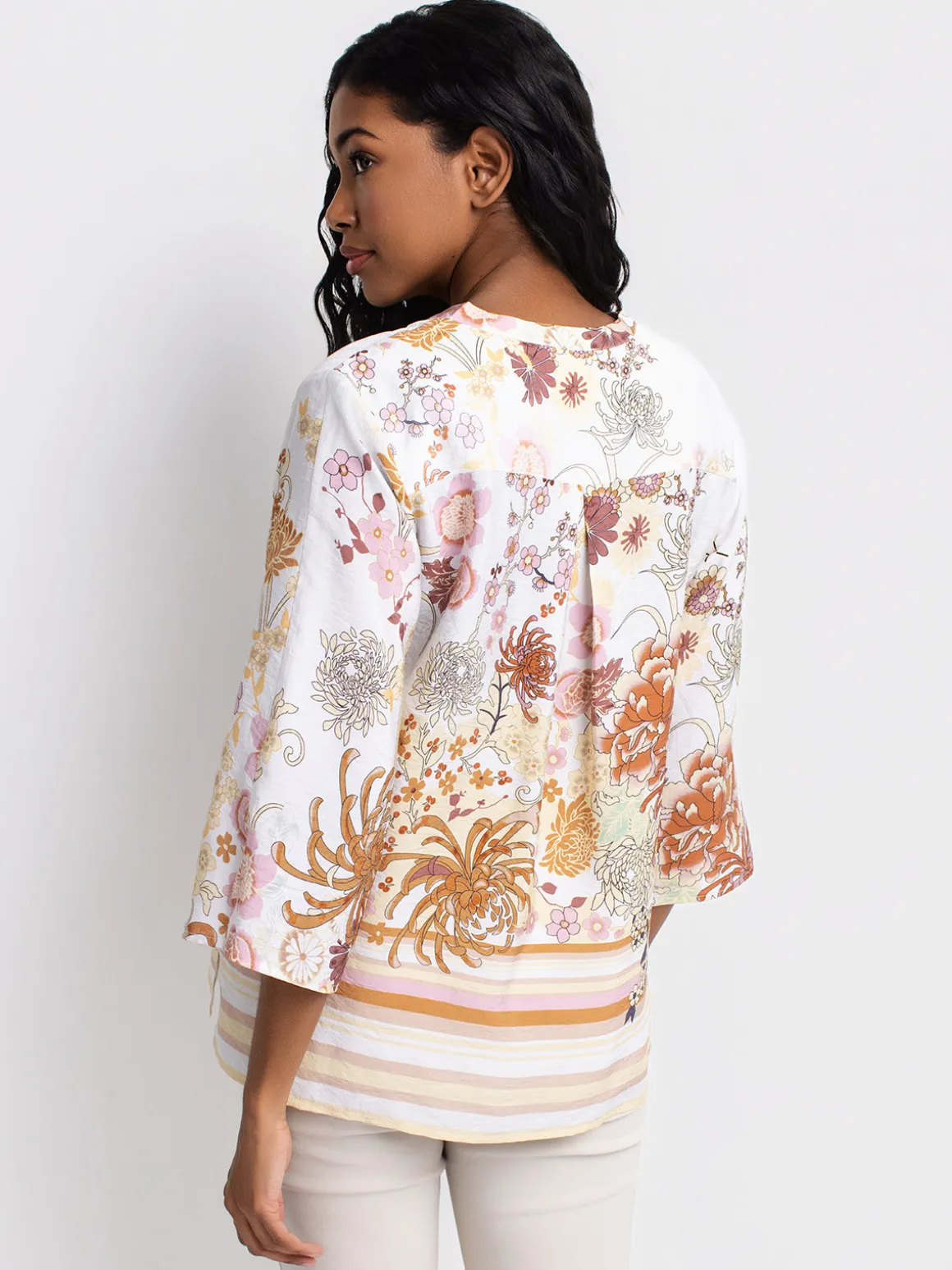 3/4-sleeve loose blouse
