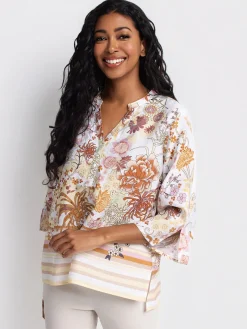 3/4-sleeve loose blouse