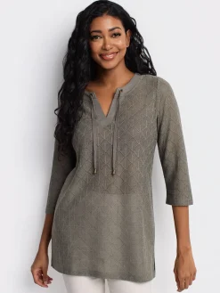3/4-sleeve loose tunic
