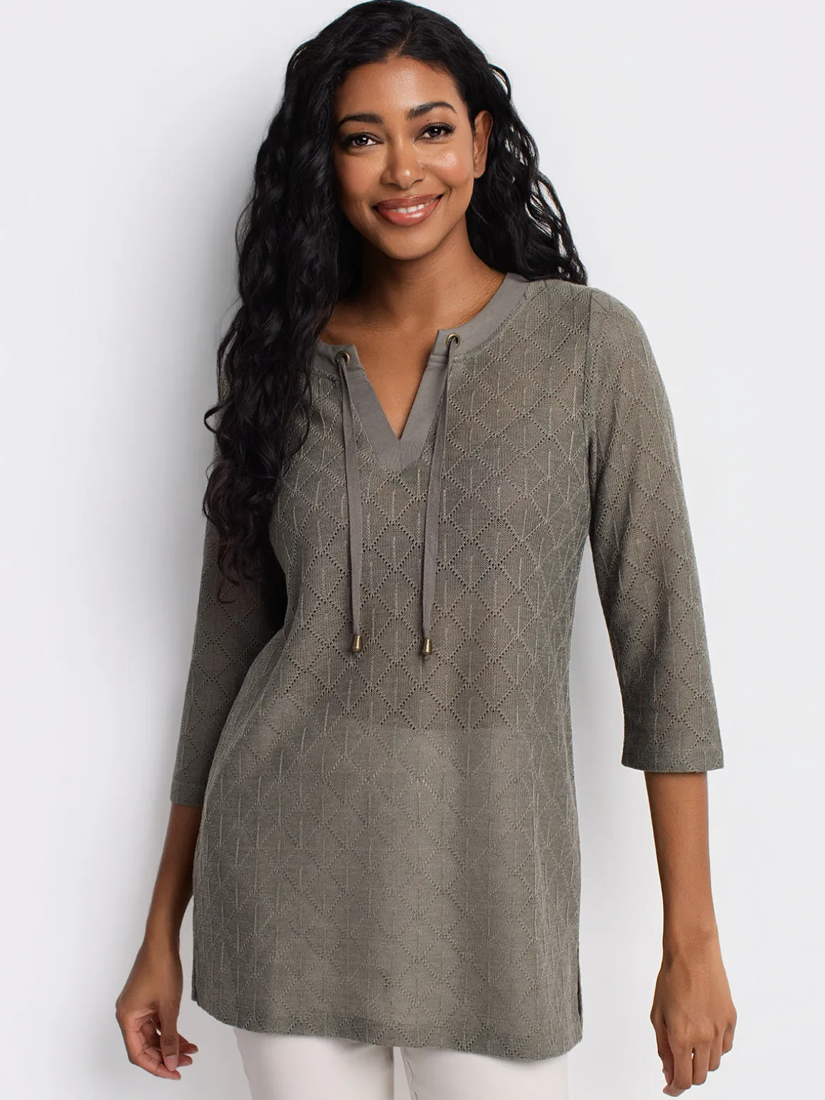 3/4-sleeve loose tunic