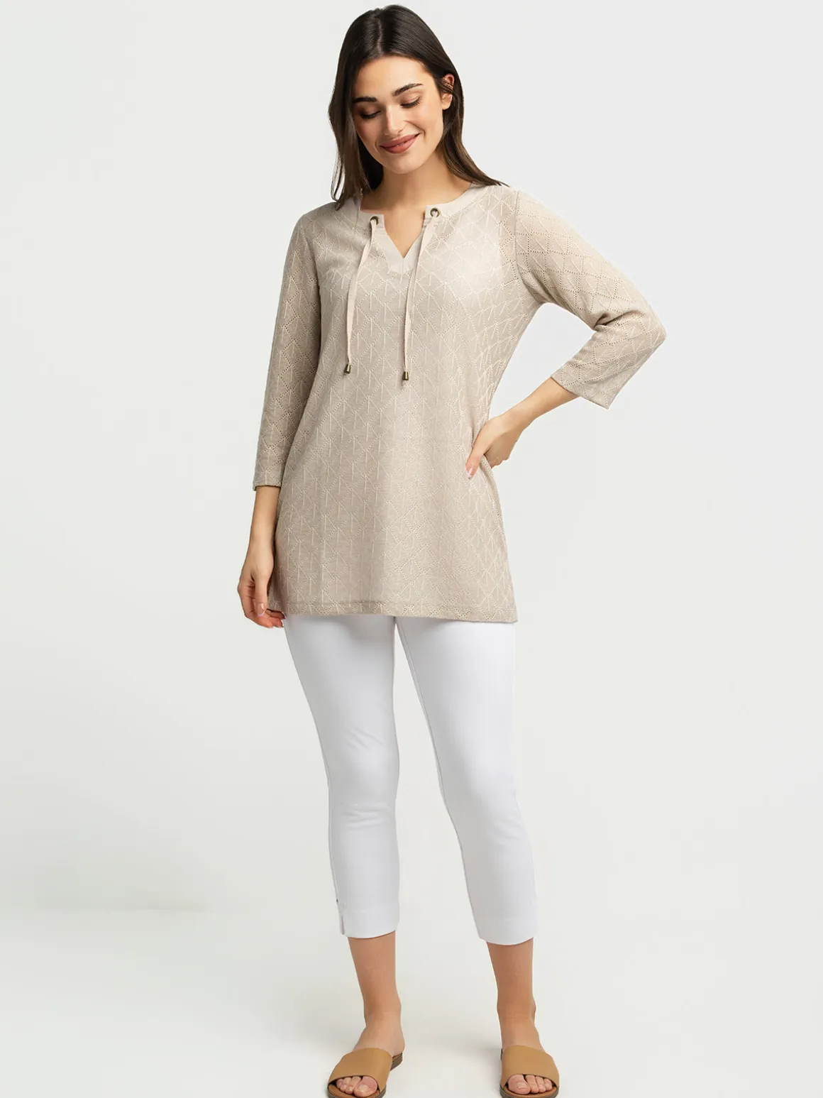 3/4-sleeve loose tunic