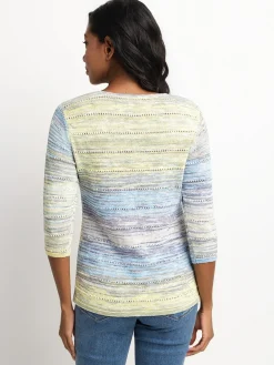 3/4-sleeve pullover sweater