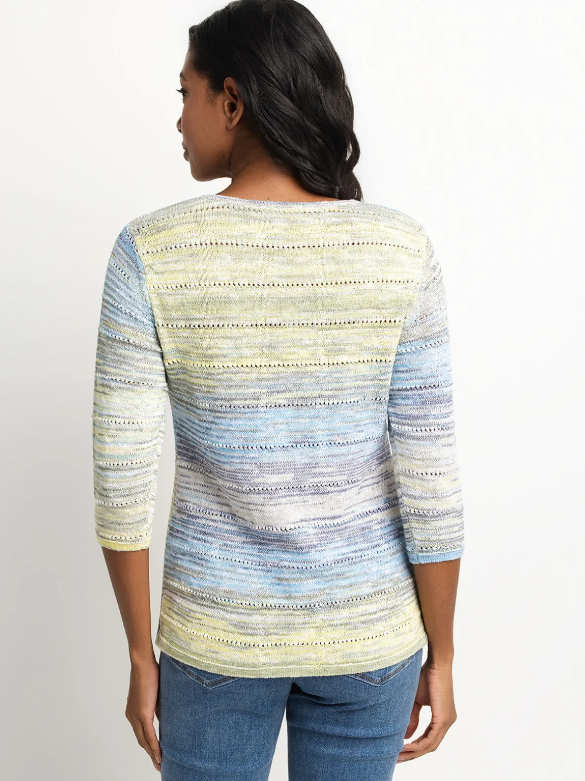 3/4-sleeve pullover sweater