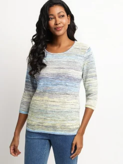 3/4-sleeve pullover sweater