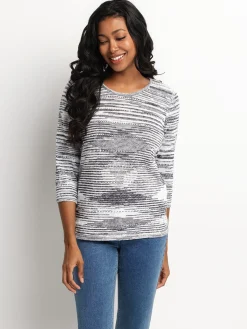 3/4-sleeve pullover sweater