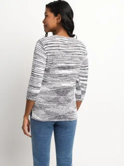 3/4-sleeve pullover sweater