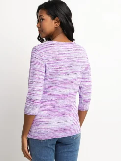 3/4-sleeve pullover sweater