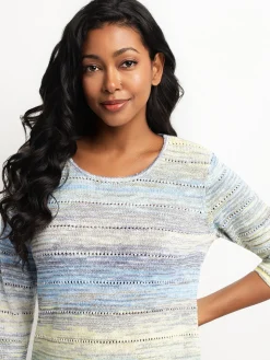 3/4-sleeve pullover sweater