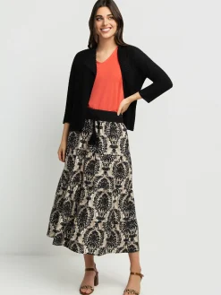 3/4-sleeve semi-fitted cardigan