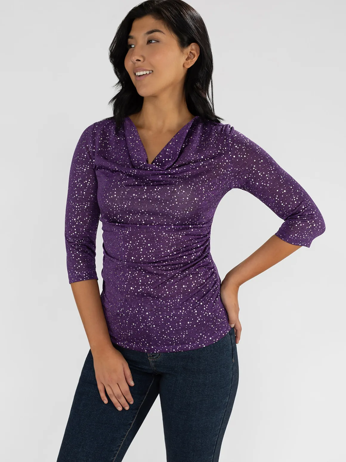 3/4-sleeve semi-fitted t-shirt