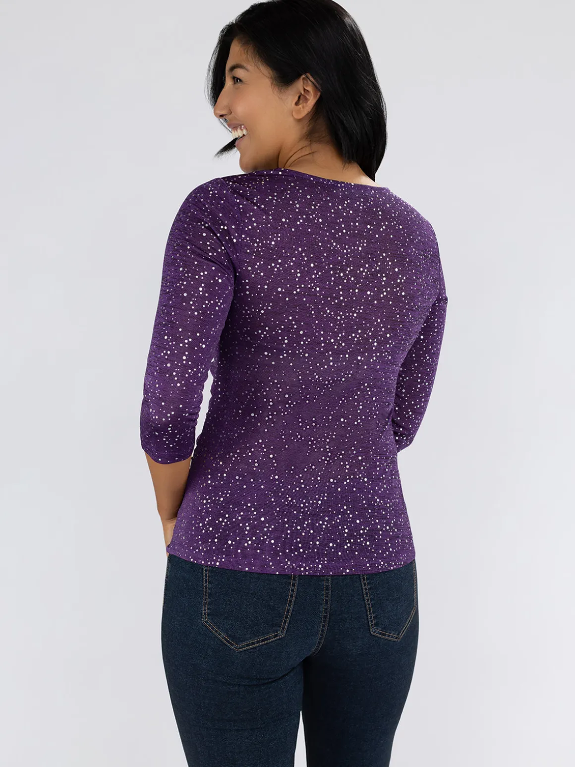 3/4-sleeve semi-fitted t-shirt