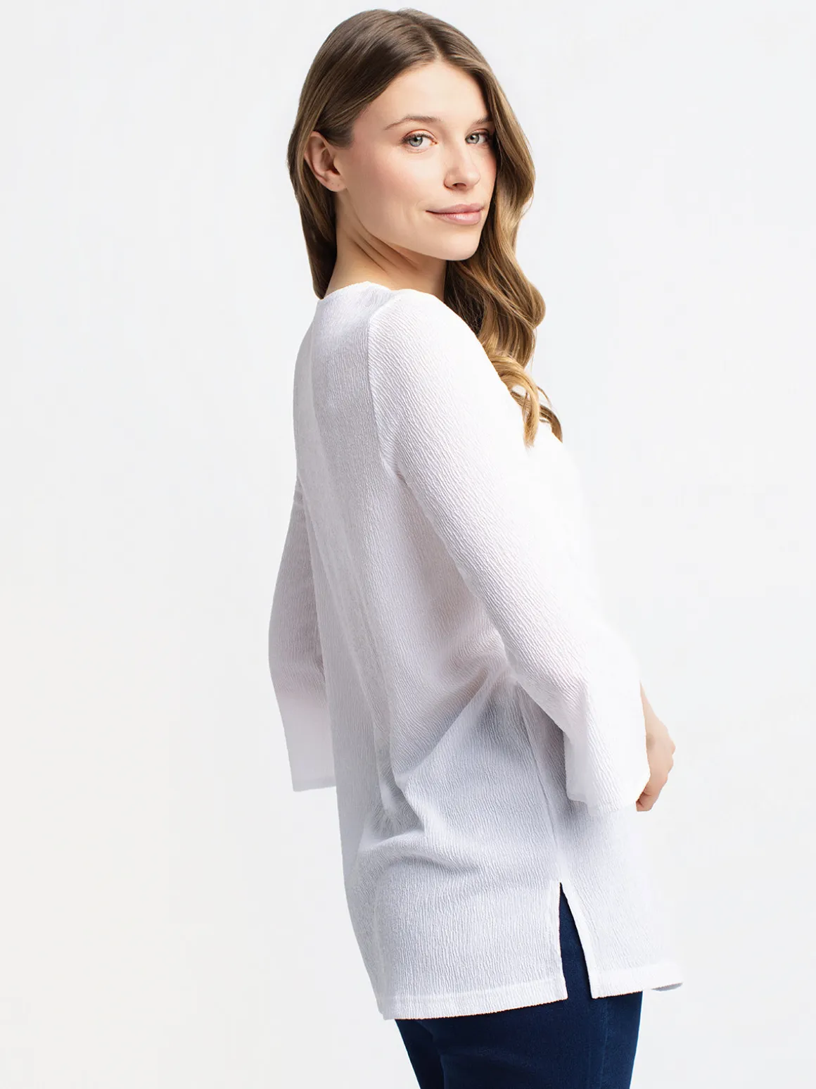 3/4-sleeve semi-fitted tunic